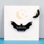 Personalised Double Bat Halloween Necklace