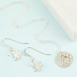 Personalised Sterling Silver Snowflake Jewellery Set