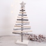 Sparkly Natural Wood Christmas Tree Ornament