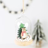 Bear Cub Christmas Dome Bauble