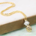 Gold and Silver Dipped Pineapple Necklace