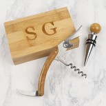 Personalised Wooden Bottle Opener and Stopper Set