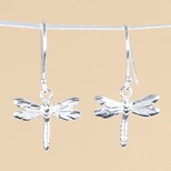 Sterling Silver Dragonfly Drop Earrings