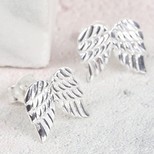 Sterling Silver Wings Stud Earrings