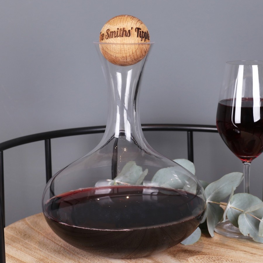 Wine Carafe with Personalised Oak Stopper Lisa Angel