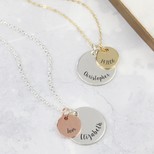 Personalised Solid Gold and Sterling Silver Disc Necklace