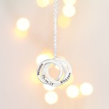 Personalised Sterling Silver Russian Rings Pendant Necklace
