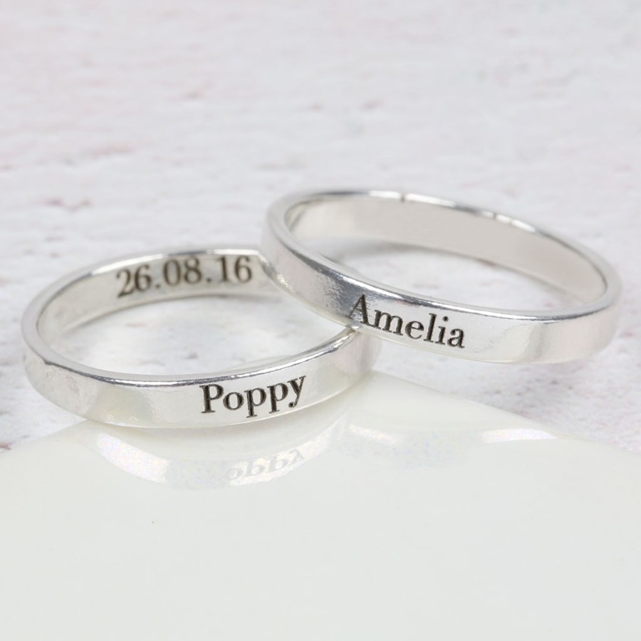 Personalized Name Ring with Dia Cut