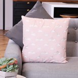 Elegant Swan Print Cotton Cushion