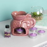 Ceramic Elephant Oil Burner with Lavender Fragrance Oil