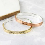 Personalised Mixed Metal Hinged Bangle