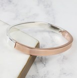 Silver & Rose Gold Mixed Metal Hinged Bangle