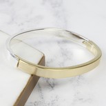 Silver & Gold Mixed Metal Hinged Bangle