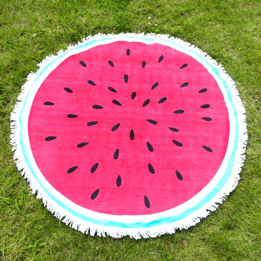 South Beach Round Watermelon Beach Towel Lisa Angel