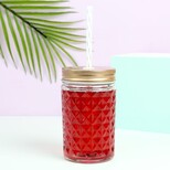 Diamond Glass Drinking Tumbler with Personalised Lid