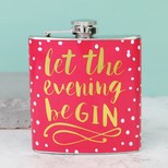 Polka Dot 'Let the Evening BeGIN' Hipflask