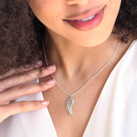 Personalised Sterling Silver Wing Charm Necklace