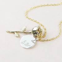 Personalised Rose Stem Pendant Necklace
