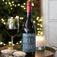Personalised Festive 'Merry Christmas' Bottle of Wine