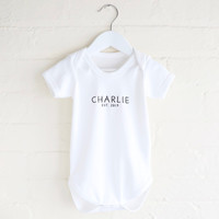Personalised 'Est.' Year Short Sleeved Babygrow
