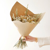 Natural Dried Flower Bouquet with Citrine Crystal